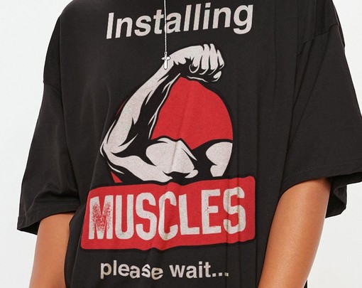 Funny Shirts for Men and Women, Installing Muscles Please Wait Unisex Tee, Workout Gym Shirts, Exercise Apparel - Image 2