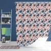 Garden Bird Shower Curtain | Blue Orange Bird Pattern | Home Bathroom Decor