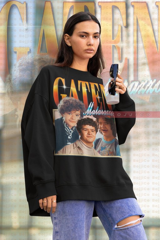 Gaten Matarazzo Vintage Sweatshirt, Stranger Things Unisex Sweater for Fans, 90s Tee with Sadie Sink, Finn Wolfhard