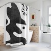 Geometric Abstract Black And White Shower Curtain, Minimalist Home Decor Art Decoration
