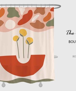 Geometric Abstract Trees Vintage Shower Curtain, Bath Decor Ideas Housewarming Gift, Waterproof Shower Curtains