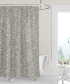 Geometric Gray Black Shower Curtain, Contemporary Casual Minimalist Bath Decor