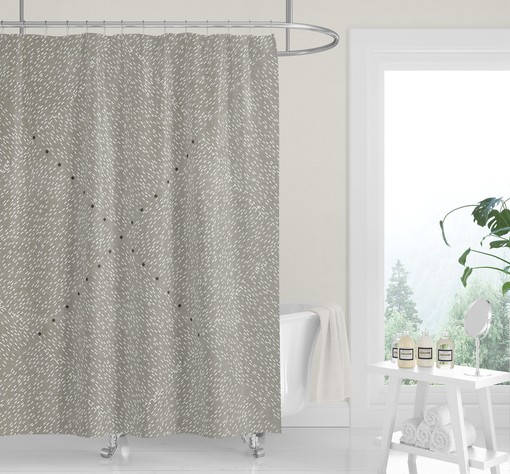 Geometric Gray Black Shower Curtain, Contemporary Casual Minimalist Bath Decor