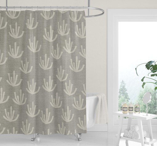 Geometric Gray Black Shower Curtain, Contemporary Casual Minimalist Bath Decor - Image 3