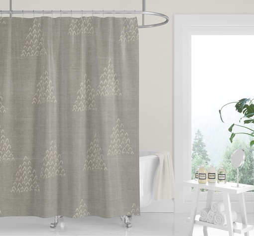 Geometric Gray Black Shower Curtain, Contemporary Casual Minimalist Bath Decor - Image 4