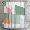 Geometric Mosaic Shower Curtain, Pastel Bathroom Minimalist Bath Decor