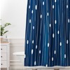 Geometric Oval Dot Pattern Vintage Shower Curtain, Modern Navy Blue Bath Curtain