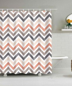 Geometric Zigzag Lines Colorful Shower Curtain | Rainbow Print Badkamer Gordijn Home Bathroom Decor