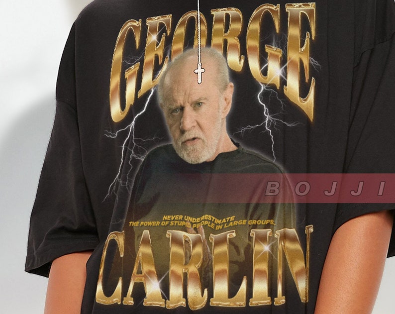 George Carlin Minimalist Movie Shirt: Legend of Sarcastic and Ironic Stand-Up Comedy Quotes - Image 2