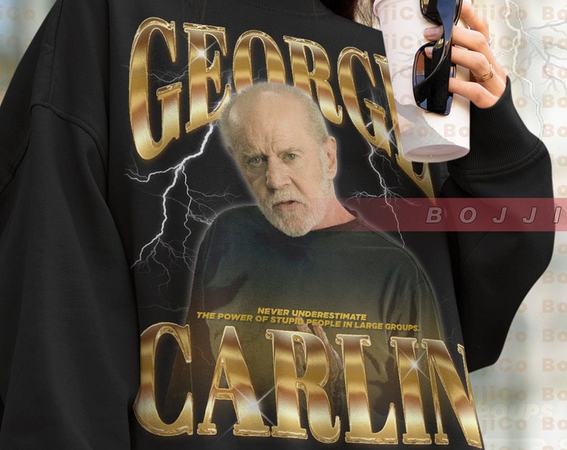 George Carlin Retro Sweater: Stand-Up Comedy Legend with Quotes and Humor - Image 2