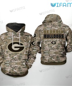 Georgia Bulldogs Camo Pattern 3D Hoodie Perfect for Bulldogs Fans with Camouflage Design