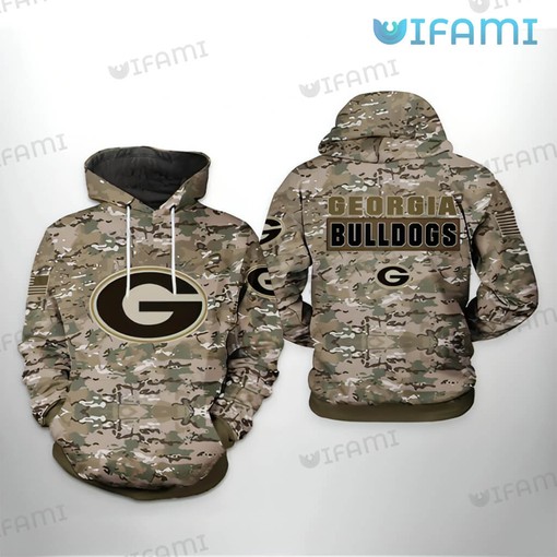 Georgia Bulldogs Camo Pattern 3D Hoodie Perfect for Bulldogs Fans with Camouflage Design