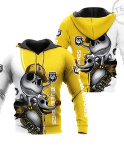 Georgia Bulldogs Graphic All Over Print 3D Hoodie with Jack Skellington and Zero