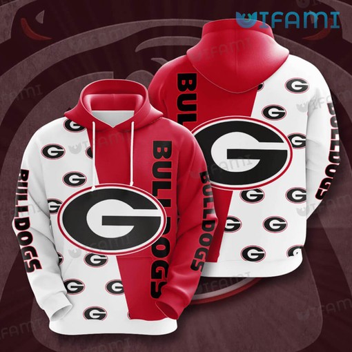 Georgia Bulldogs Logo Pattern 3D Hoodie Perfect for Bulldogs Fans with Team Logos