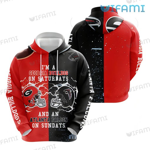 Georgia Bulldogs On Saturdays Falcon On Sundays 3D Hoodie Gift for Fans with Dual Support