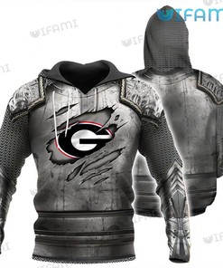 Georgia Bulldogs Scratched Armor 3D Hoodie Perfect for Fans of the Football Team