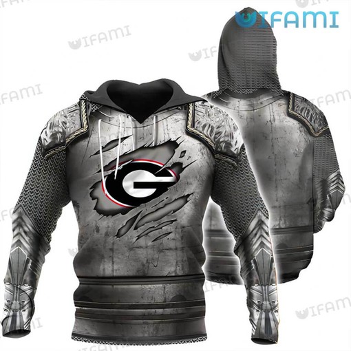 Georgia Bulldogs Scratched Armor 3D Hoodie Perfect for Fans of the Football Team