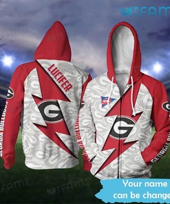 Georgia Bulldogs Thunder Custom Name 3D Hoodie Perfect for Fans of the Football Team