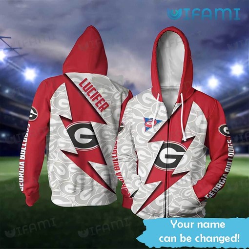 Georgia Bulldogs Thunder Custom Name 3D Hoodie Perfect for Fans of the Football Team