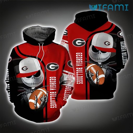 Georgia Football Custom All Over Print Hoodie featuring Jack Skellington Design