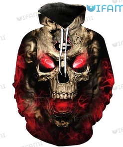 Georgia Football Fire Skull All Over Print 3D Hoodie