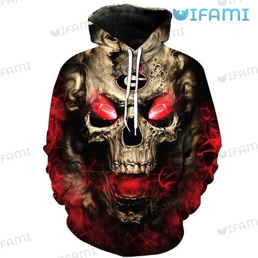 Georgia Football Fire Skull All Over Print 3D Hoodie