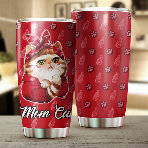 Get Ready for Game Day with This Cat Mom Red Wings NHL Tumbler with Hockey Grunge Design - Image 2