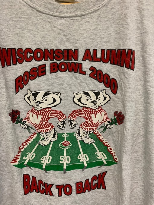 Get Ready for the Game Day with Wisconsin Badgers Vintage Style Rose Bowl Shirt and Sweatshirt Bundle T- Shirt - Image 2