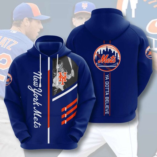 Get Ready for the Game with New York Mets Men's All-Over Print 3D Hoodie for Sports Enthusiasts