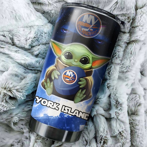 Get This Cute Baby Yoda NHL Tumbler for Your New York Islanders Collection with NHL Tumbler Gift Ideas