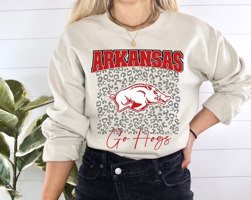 Get Wild with Animal Print Arkansas Razorback Apparel, NCAA Shirts Women, NCAA Shirts for Men - Image 2