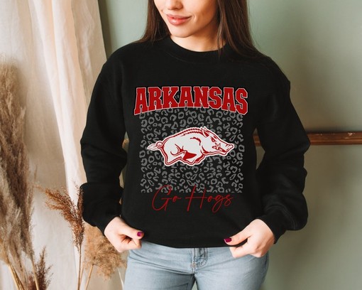 Get Wild with Animal Print Arkansas Razorback Apparel, NCAA Shirts Women, NCAA Shirts for Men - Image 3