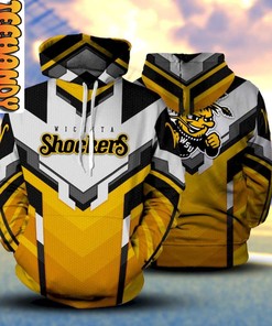 Get Your Game on with Wichita State Shockers NCAA 3D Hoodie Featuring Custom All Over Print