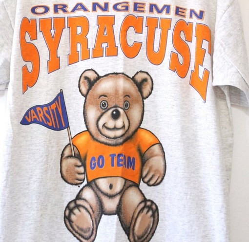 Get Your Hands on the Limited Edition Syracuse University Orangemen Teddy Bear Night T-Shirt - Image 2