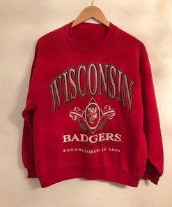 Get a Vintage 90s University of Wisconsin Badgers NCAA Gift Sweatshirt for Men and Women