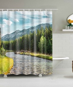 Get in Touch with Nature with Serene Forest River Shower Curtain, Outdoor Landscape Bathroom Decor, Housewarming Gift