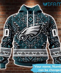 Get in Touch with Your Roots with Native American Texture Custom Name Philly Eagles Hoodies 3D