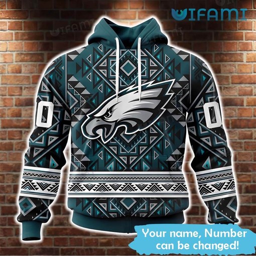 Get in Touch with Your Roots with Native American Texture Custom Name Philly Eagles Hoodies 3D