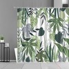 Get in Touch with Your Wild Side with Forest Green Leaves Shower Curtain, Botanical Tropical Graphic Bathroom Decoration