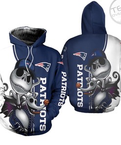 Get in the Halloween Spirit with Patriots Jack Skellington And Zero 3D Hoodie