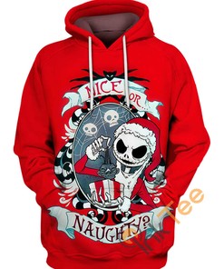 Get into the Festive Spirit with a Jack Skellington Santa 3D Hoodie with All Over Print Design