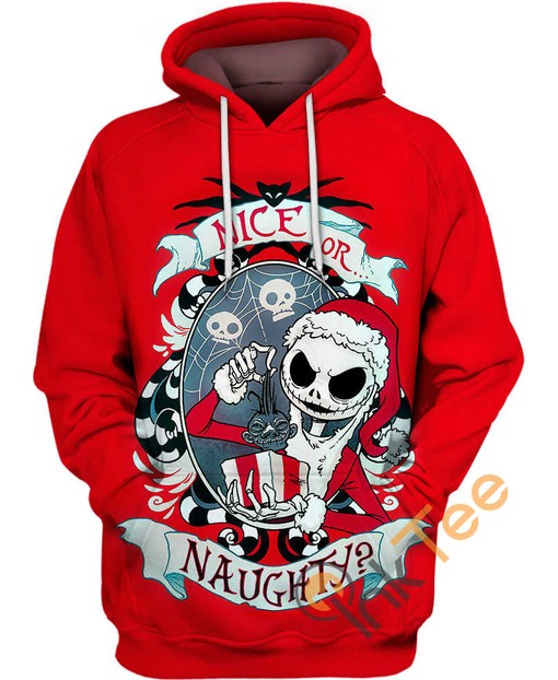 Get into the Festive Spirit with a Jack Skellington Santa 3D Hoodie with All Over Print Design