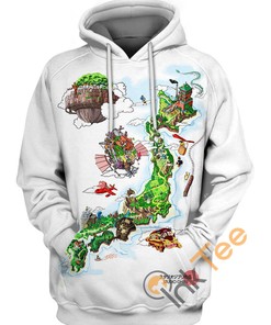 Ghibli Wonderland Map All Over Print Custom 3D Hoodie