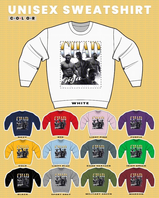 Giga Chad Body Builder Sweatshirt, Masculine YES Sweater for Gym and Fitness Fans, Movie Shirts - Image 3