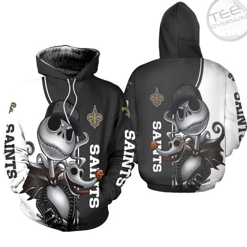 Give a Halloween Feel with Saints Jack Skellington And Zero 3D Hoodie