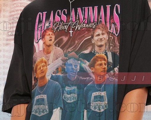 Glass Animals Merch Tee: Vintage and Retro Style T-Shirts, Heat Waves Album and Fan Tees - Image 2