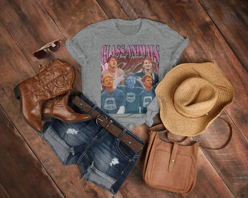 Glass Animals Merch Tee: Vintage and Retro Style T-Shirts, Heat Waves Album and Fan Tees - Image 3