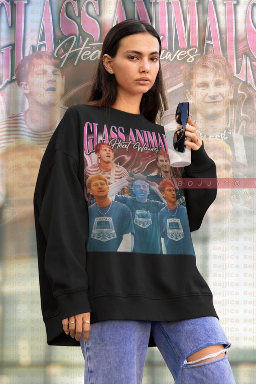 Glass Animals Retro Style Sweater: Heat Waves Viral Album and Vintage Tees
