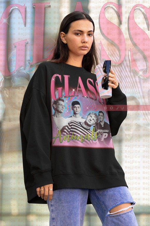 Glass Animals Vintage Sweatshirt with Retro 90s Style Merch and Heat Waves Album