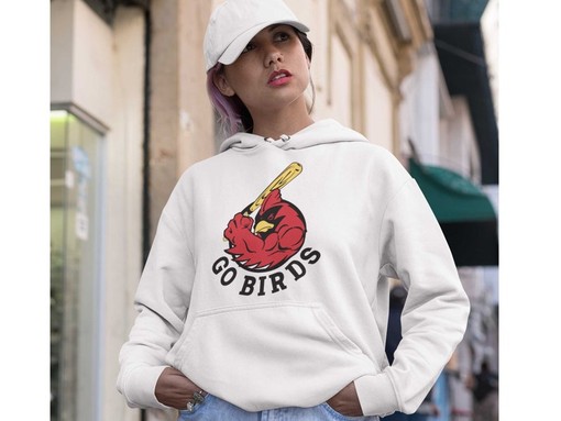 Go Cardinals Baseball Sweatshirt Hoodie with Cardinal Pride Yard Bird for Any Fan